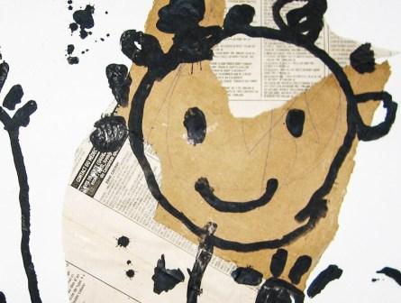 Méné- - "Happy" - 2016 - 46cm Alt x 32cm A - Acrílico y collage sobre papel Méné- - "Happy" - 2016 - 46cm Alt x 32cm A - Acrílico y collage sobre papel