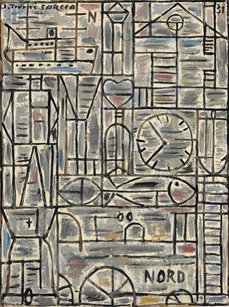 Joaquín Torres-García (1874-1949) Composition Nord - Art Constructif, 1931 Oil on board laid on masonite, 31 1/4 x 23 5/8 in Estimate: $1,500,000-2,000,000
