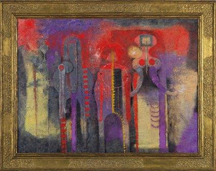 Rufino Tamayo (Mexican, 1899-1991) Tres personajes, 1970 Oil and sand on canvas, 38 ¼ x 51 ¼ in Estimate: $1,500,000-2,000,000