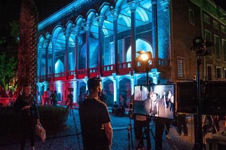 Amir Baradaran, view of Man Na Manam Na Man Manam + {AR}Ticulations of the Self, projected live from Istanbul on September 9, 2015. Photo by Pinar Lauridsen, courtesy of the artist. 