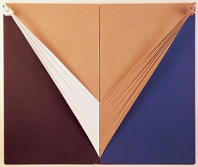 Jorge Eielson (Galería Enlace) Quipus 40T1 (1969) acrylic on jute, 160 x 190 cm