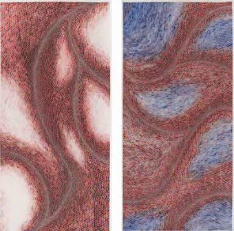 Timothy Hyunsoo Lee. Haesink and Dalsun, 2015. Watercolor on paper ArchesAquarelle. 113 x 234 cm. Each