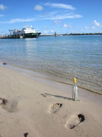 One of George Boorujy’s bottles found in Virginia Key, Bear Cut, Florida. (Photo: nypelagic.com)