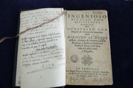 Una edición de ‘Don Quijote de la Mancha’ publicada en 1611 en Bruselas (Ana Chain - EFE)