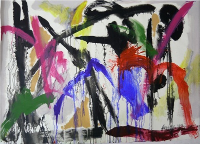 Alberto lescay Vuelos Cruzados 113x160 cm Acrilico-lienzo