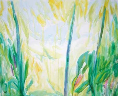 Salida al Jardín - 65 cm x 81 cm - Huile sur canvas