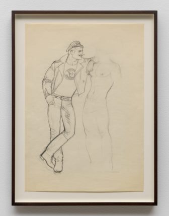 Tom of Finland, Untitled (preparatory drawing) (1977). Courtesy of David Kordansky.