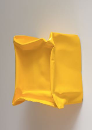 Ángela de la Cruz Recycled (Untitled Yellow) 2015, acrylic and oil on aluminum  51 x 42 x 29 cm. Galería CarrerasMugica. Madrid.