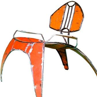 Hamed Ouattara - Silla "Mademoiselle" - 2016  77cm Alt x 69cm A x 82cm P - Metal recuperado de barriles de lubricantes