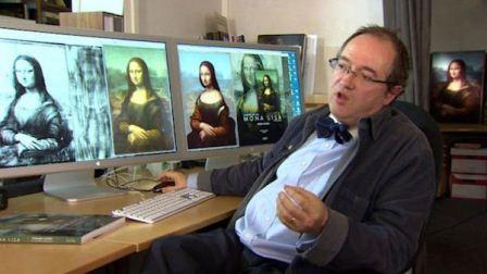 French scientist Pascal Cotte presenting his 10-year research about the Mona Lisa. Photo: Brinkworth Films via BBC.