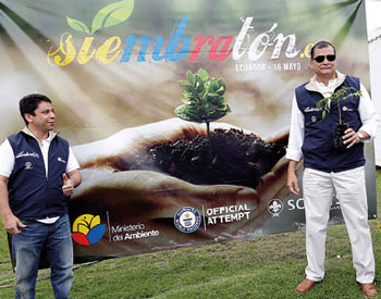 El presidente Rafael Correa fue un activo promotor de la siembra masiva de árboles