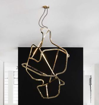 VINCENZO DE COTIIS | DC 1606 2016 POLISHED BRASS, NEON LIGHT H150 L100 W100 CM / H59 L39.4 W39.4 INLIMITED EDITION OF 12 COURTESY CARPENTERS WORKSHOP GALLERY
