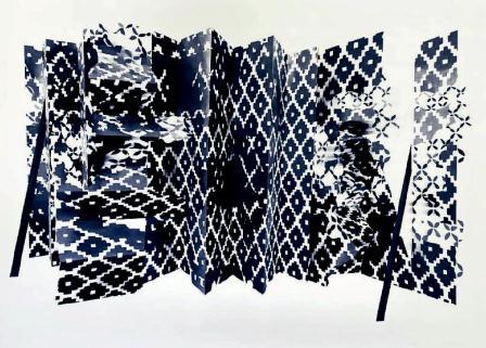 Fernando M. Romero  Folded_001, 2013  Óleo sobre papel  110 x 150 cm  