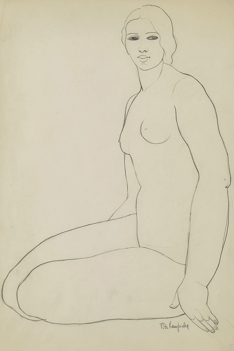 Tamara Lempicka. Nu assis, circa (1929). Galería Jorge Alcolea