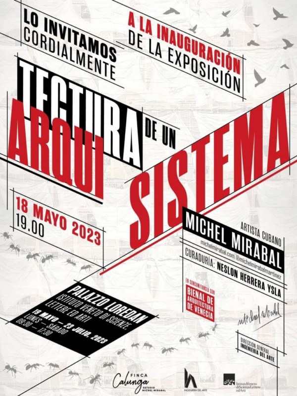 cartel de la expo-Arquitectura-de-un-sistema-michel-mirabal