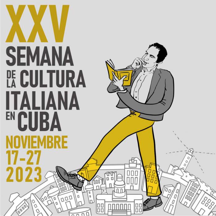 Cartel de promoción de la XXV Semana de la Cultura Italiana en Cuba. 