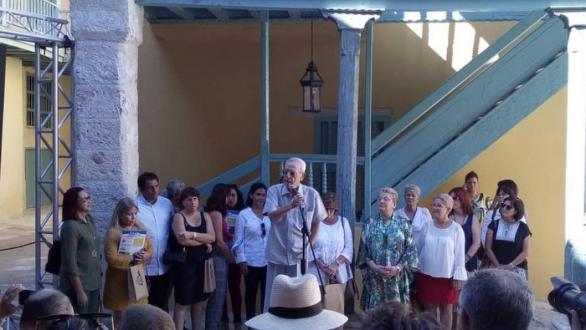 Eusebio Leal en conferencia de prensa por Habana 500