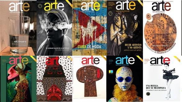 portadas de la revista arte por excelencias con obras de las artes visuales 