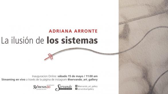 postal de invitación a la muestra la ilusión de los sistemas de Adriana Arronte 