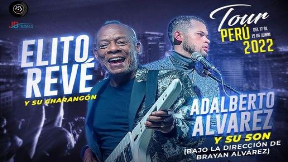 poster gira Adalberto Álvarez y su son y Elito Revé y su Charangón por Lima