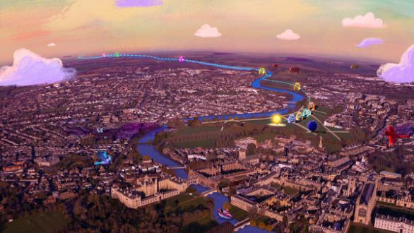 Artist impression of Cambridge (Our Place in Space part of UNBOXED: Creativity in the UK). Courtesy of Nerve Centre, 2021