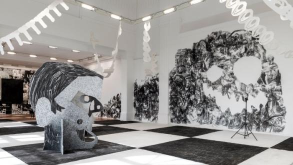 Jérôme Zonder, Joyeuse Apocalypse !, exhibition view. Casino Luxembourg – Forum d'art contemporain, 2023