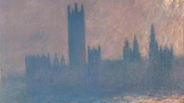 obra de arte-  Claude Monet, Houses of Parliament, Sunlight Effect (1903).  Brooklyn Museum of Art, New York.