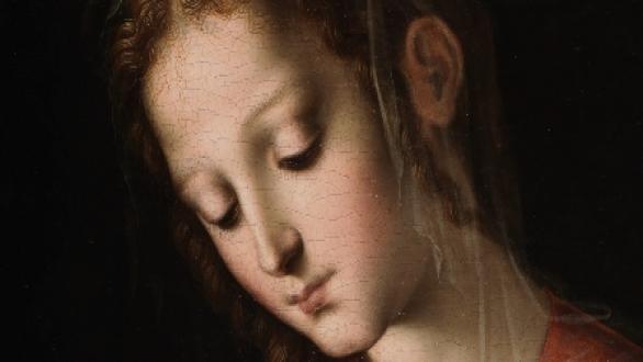 Detalle “La virgen y el Niño” de Luis de Morales, Museo del Prado