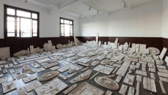 The Flesh Is Yours, The Bones Are Ours, 14th Istanbul Biennial SALTWATER, installation view, Galata Greek Primary School. Photo by Sahir Ugur Eren.