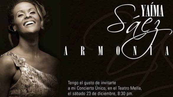 invitación al concierto Armonía de Yaíma Sáez