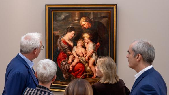 Peter Paul Rubens, The Virgin and Christ Child, with Saints Elizabeth and John the Baptist (around 1611-14), presented by Gagosian at Art Basel Paris 2025.
