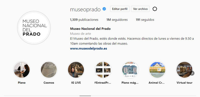 El Museo del Prado supera la barrera del millón de seguidores en Instagram