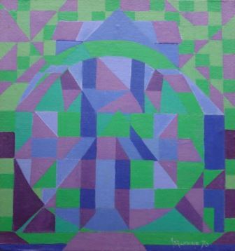 Constructivo. 1970. 32 x 34 cm. Acrílico/tabla