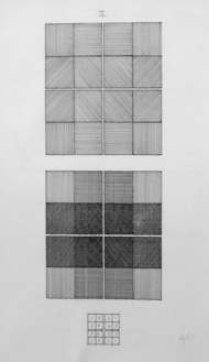 Sol Lewitt, II, 1969, Ink on paper, 12 x 8 inches, paper