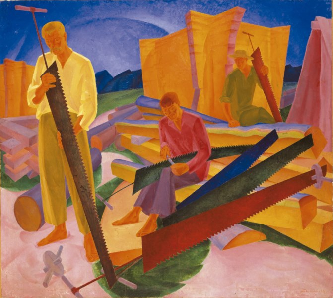 Afilando las sierras, 1927. Oleksandr Bohomazov (National Art Museum of Ukraine)