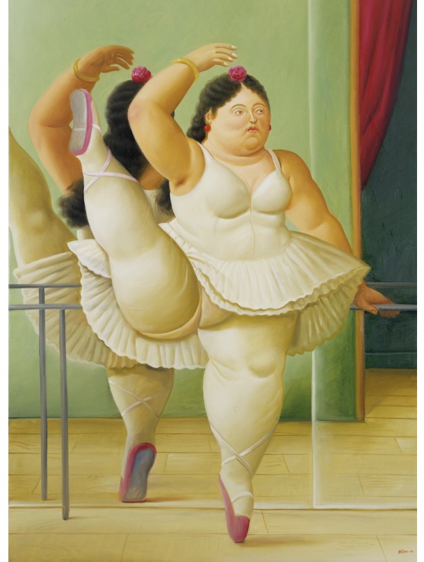 Fernando Botero. Bailarina en la barra, 2001. Óleo sobre lienzo