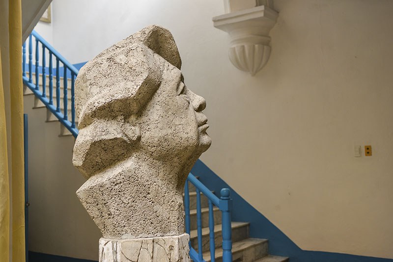 Perfil del busto de Guayasamín en la Casa Museo Oswaldo Guayasamin  