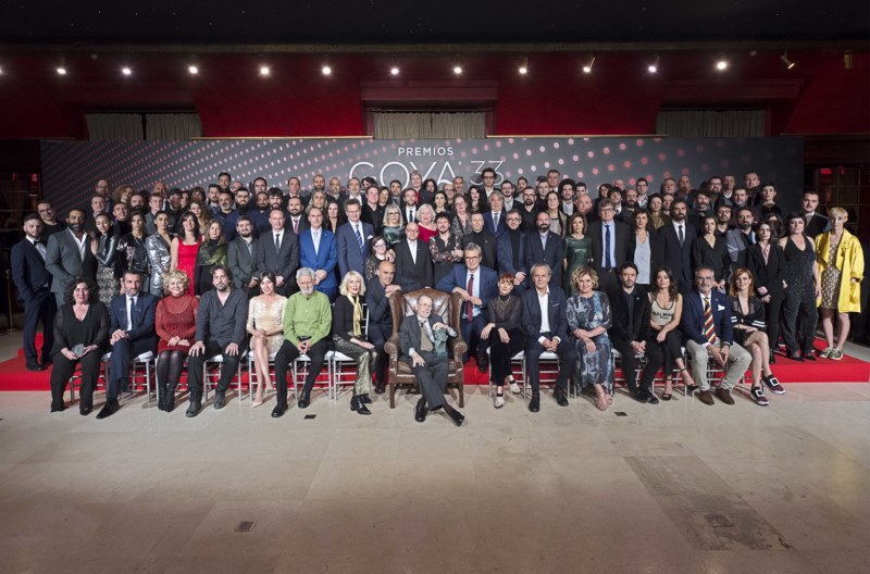 Foto de familia – Nominados Goya 2019 . Foto Alberto Ortega
