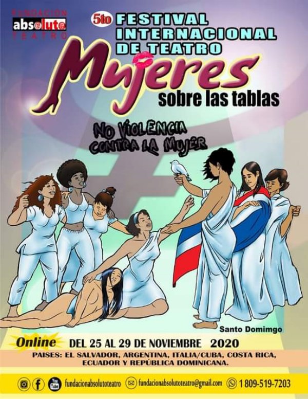 cartel del festival Internacional de Teatro “Mujeres sobre las Tablas”