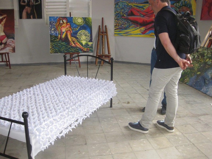 Obras expuesta en San Alejandro durante la XIII Bienal de La Habana