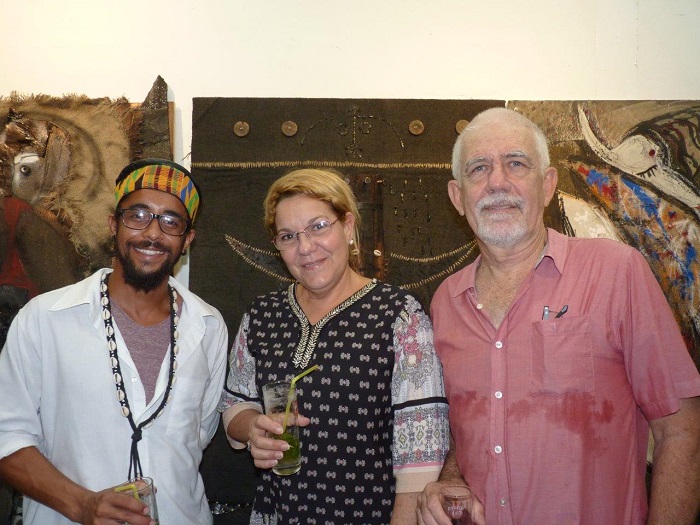 Maden Morgan, artista plástico, Tatiana Alvarez Delgado, directora de Génesis Galerias y consultor de Arte Cubano Jorge Gómez de Mello 