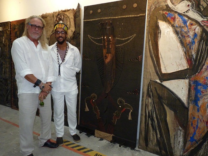 Moisés Finalé y Marlen Morgan artista plastico   del proyecto Sitio en Construcción