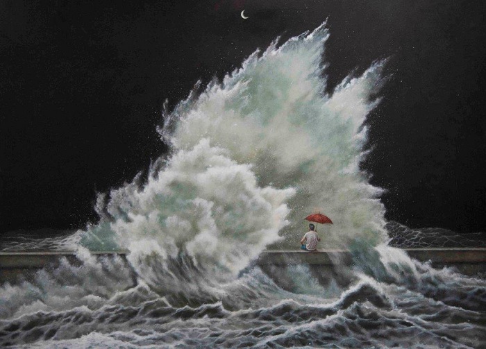Tsunami, 120x90cm, acrylic canvas, 2018