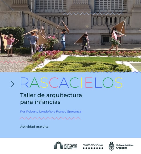 Anuncio del taller Rascacielos en el Museo de Arte Decorativo en Buenos Aires