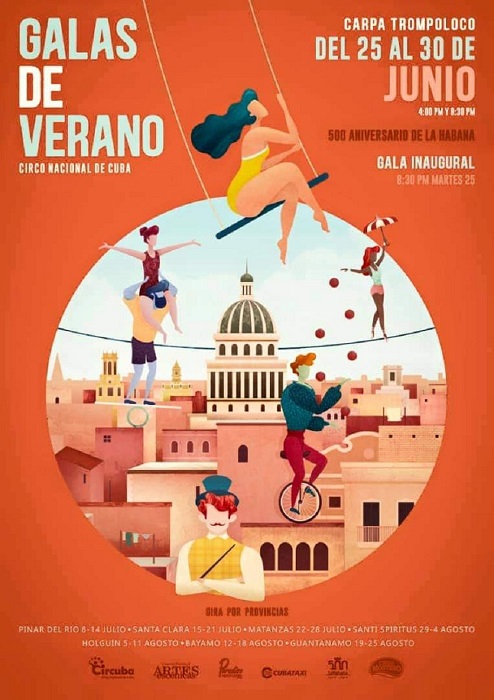 Cartel galas de verano del Circo Nacional de Cuba