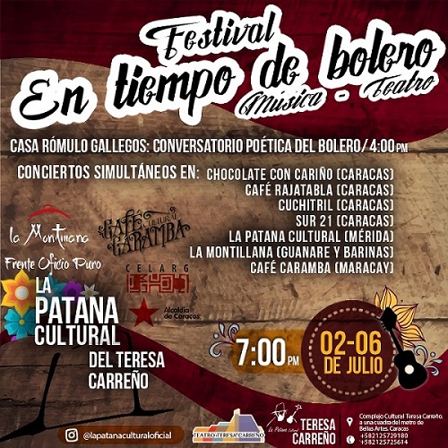 Cartel festival de bolero en Venezuela 