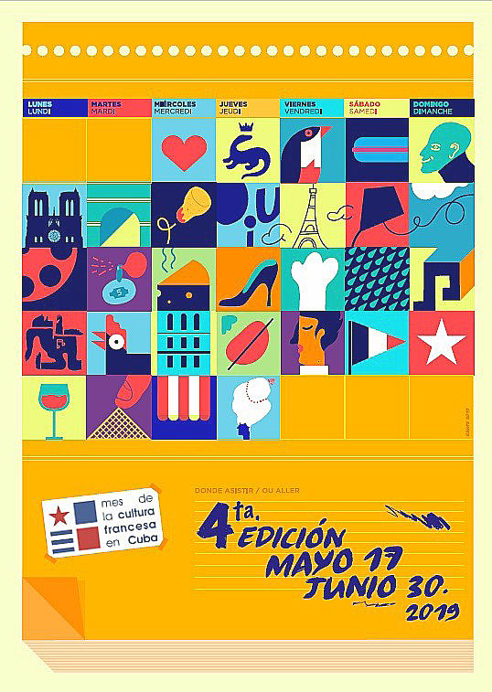 Cartel del mes de la cultura francesa en Cuba 2019