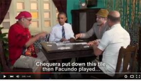 Obama aprende a jugar dominó con Pánfilo en Cuba