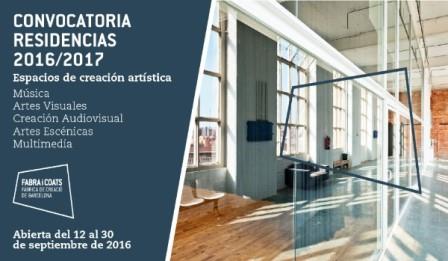 Fábrica de Creación. Convocatoria residencias artísticas 2016/2017