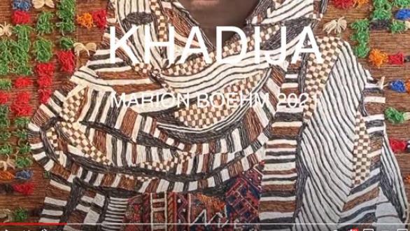 Marion Boehm | Khadija | 2021 |  134cm H x 92cm W | Mixed media collage on pager | 7/8 - 5/9/21 | OOA Gallery 